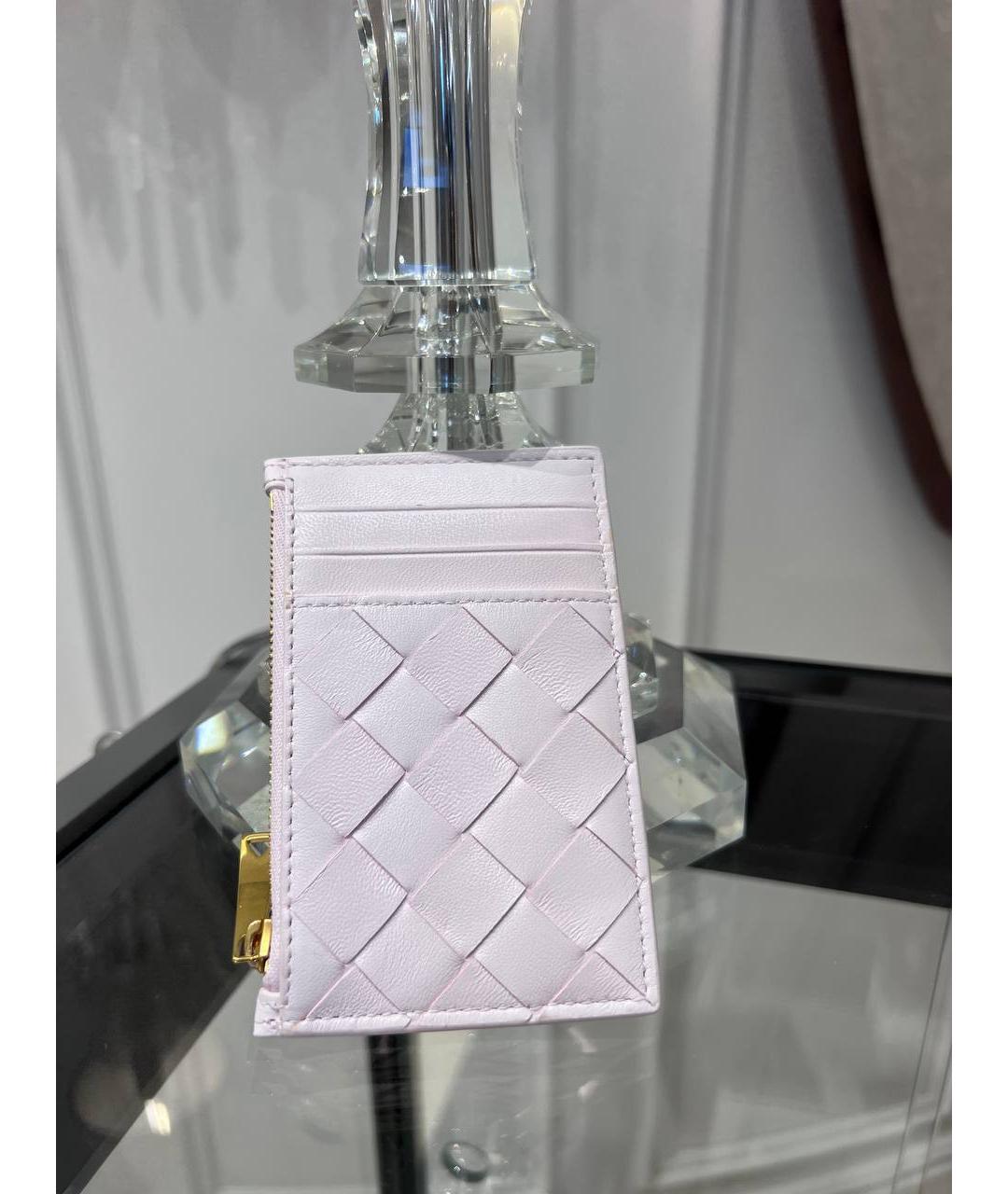 BOTTEGA VENETA Розовый кожаный кардхолдер, фото 2