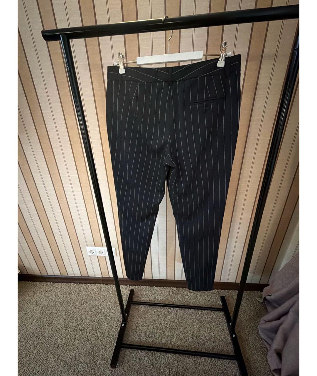 DOLCE&GABBANA Серые шерстяные прямые брюки, фото 2