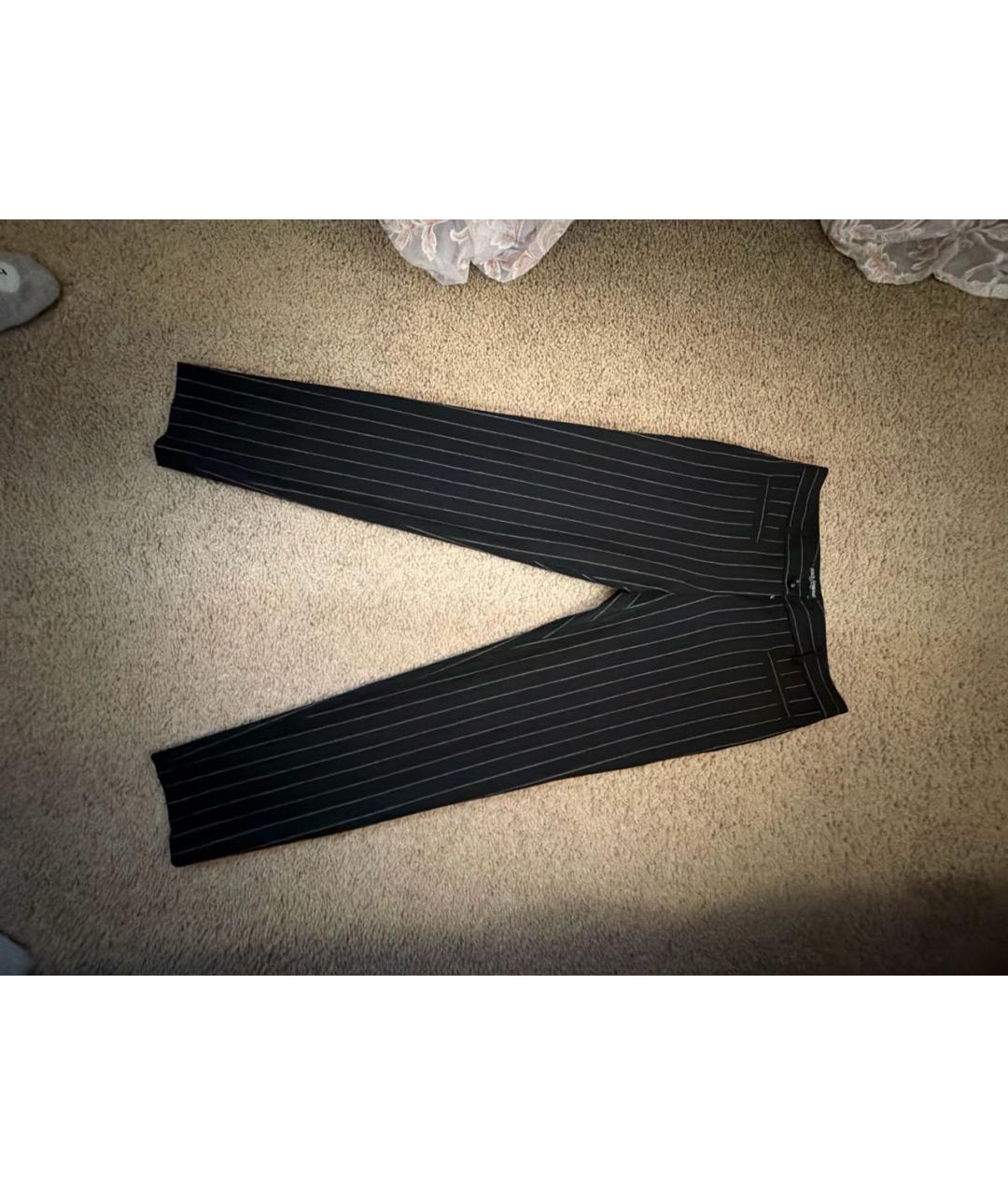 DOLCE&GABBANA Серые шерстяные прямые брюки, фото 5