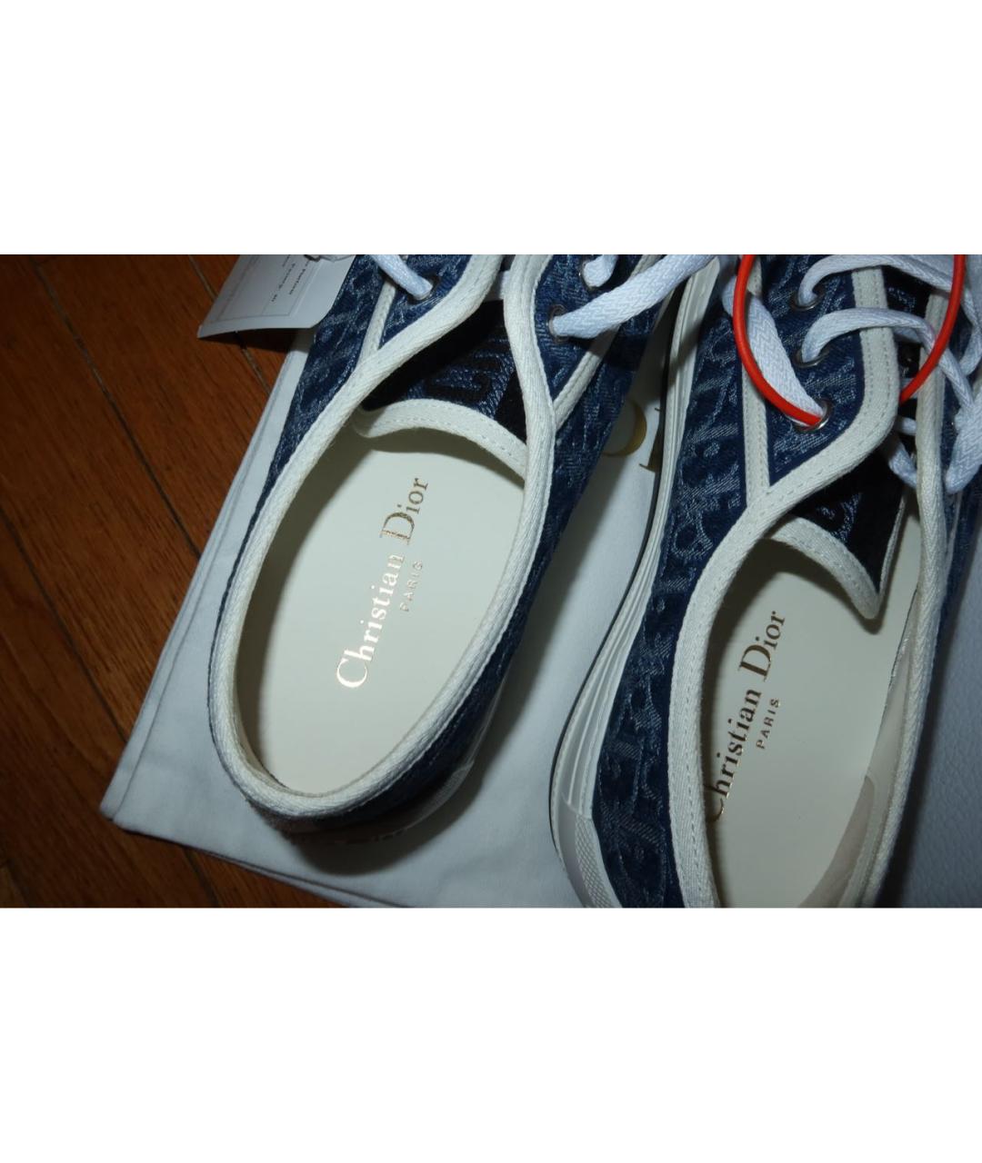 CHRISTIAN DIOR Синие текстильные кеды, фото 5