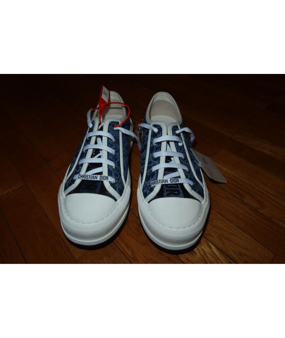 CHRISTIAN DIOR Синие текстильные кеды, фото 2