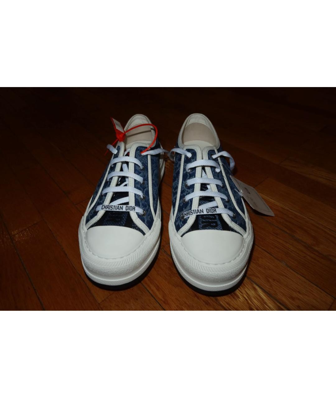 CHRISTIAN DIOR Синие текстильные кеды, фото 4
