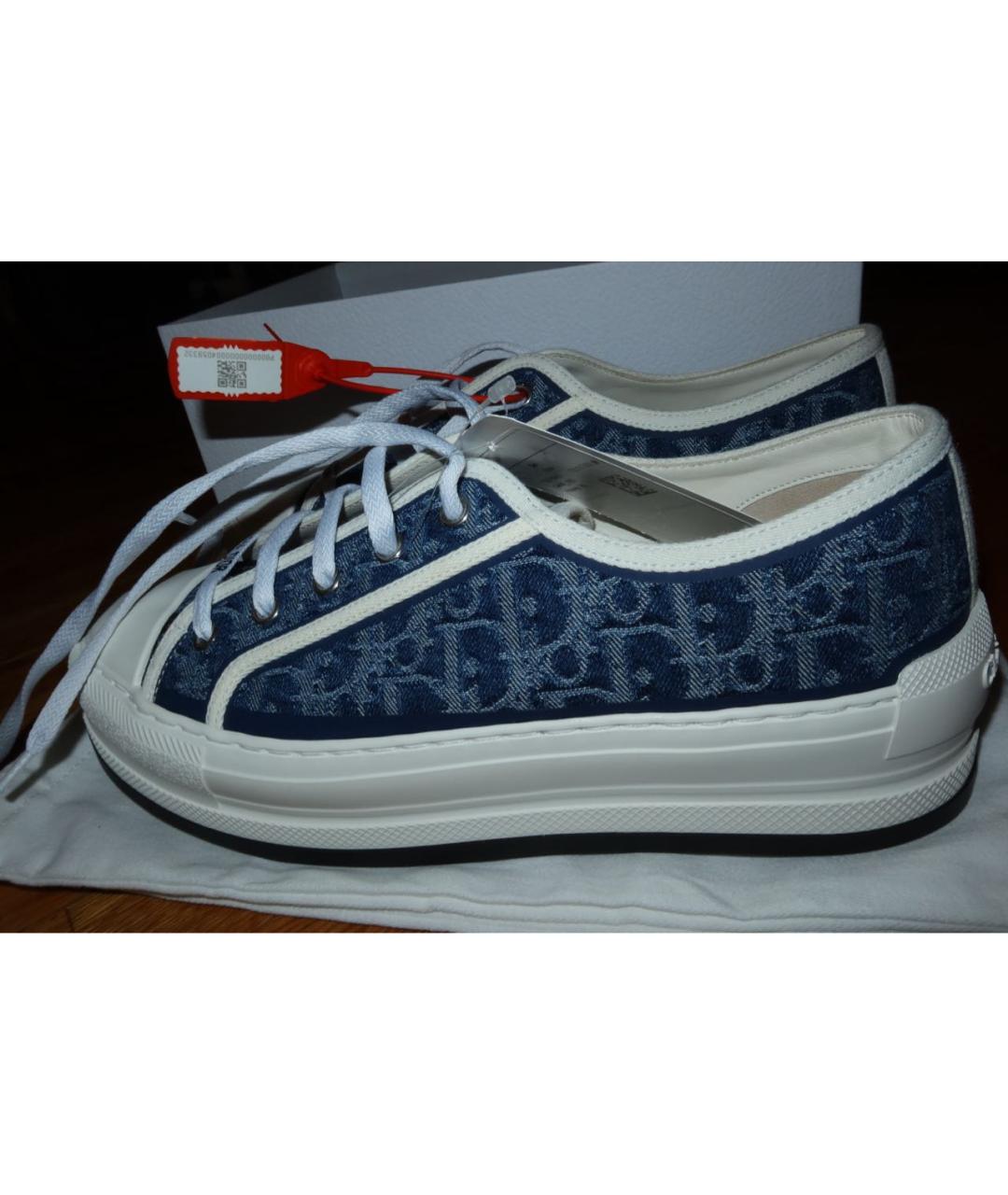 CHRISTIAN DIOR Синие текстильные кеды, фото 7