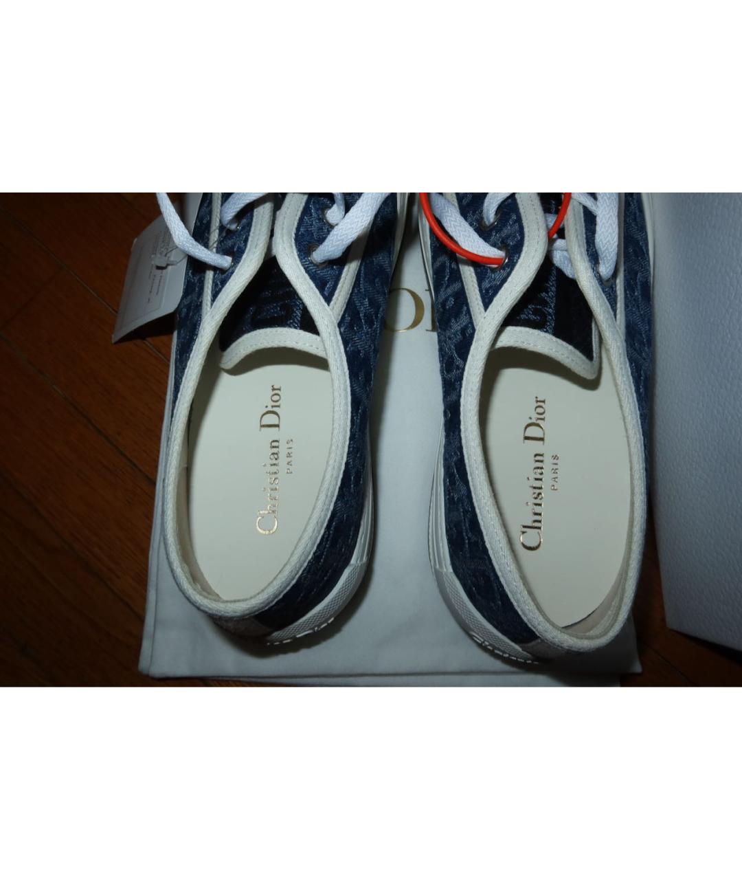 CHRISTIAN DIOR Синие текстильные кеды, фото 3