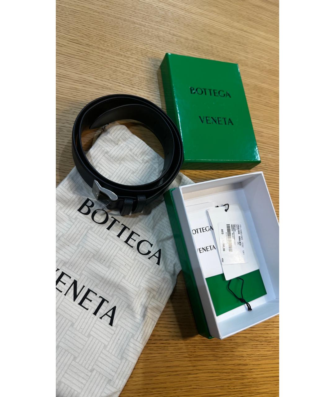 BOTTEGA VENETA Серый кожаный ремень, фото 4