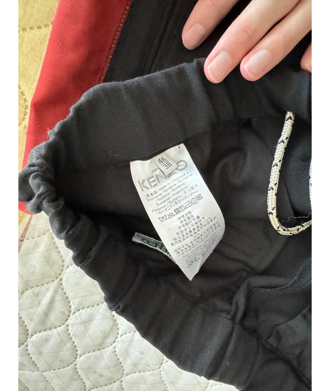 KENZO Черные полиэстеровые повседневные брюки, фото 5