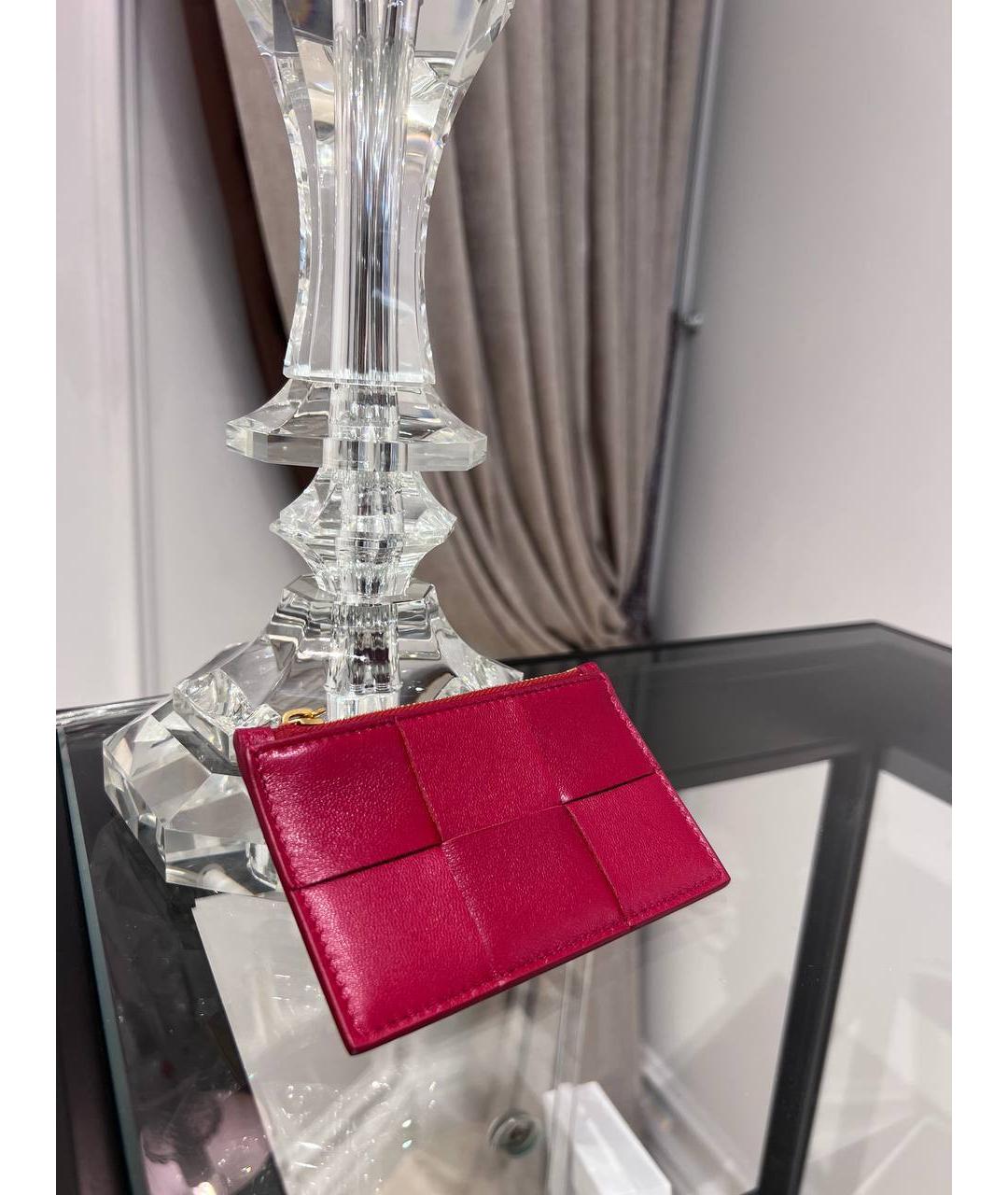 BOTTEGA VENETA Розовый кожаный кардхолдер, фото 4