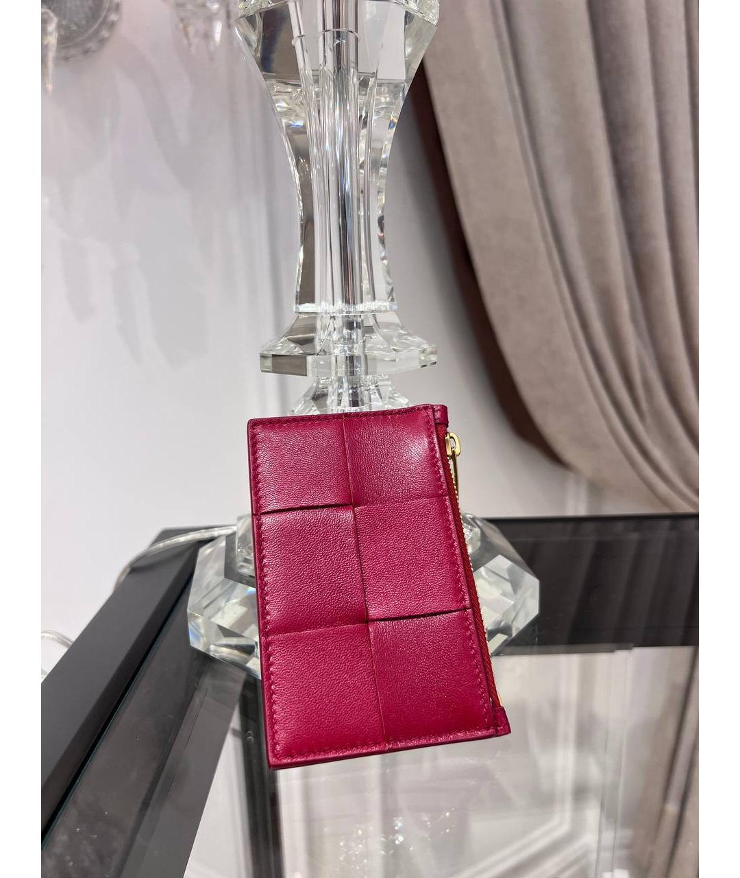 BOTTEGA VENETA Розовый кожаный кардхолдер, фото 2