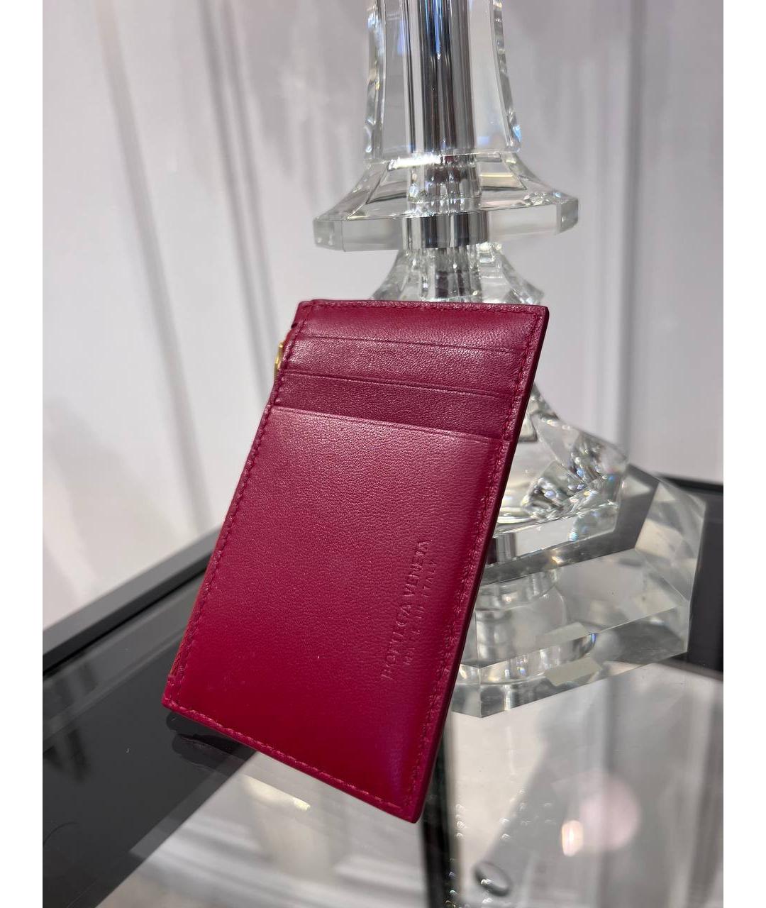 BOTTEGA VENETA Розовый кожаный кардхолдер, фото 3