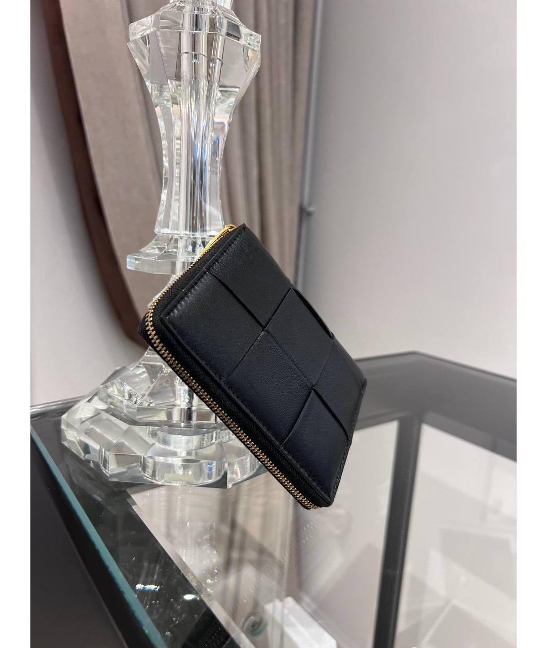 BOTTEGA VENETA Черный кожаный кошелек, фото 3