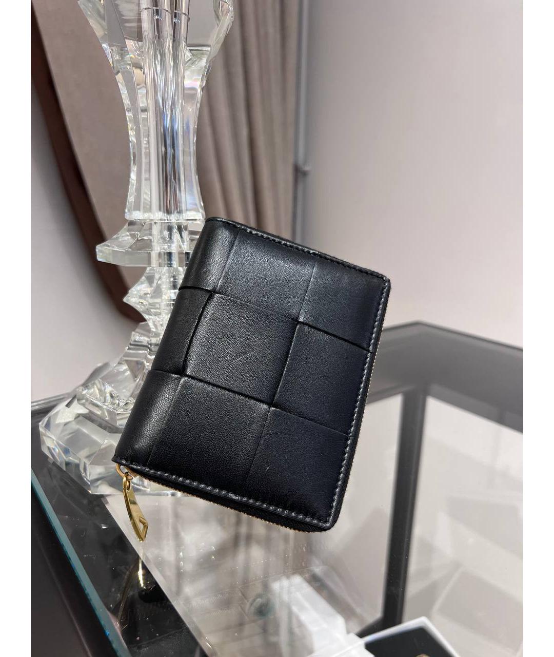 BOTTEGA VENETA Черный кожаный кошелек, фото 2
