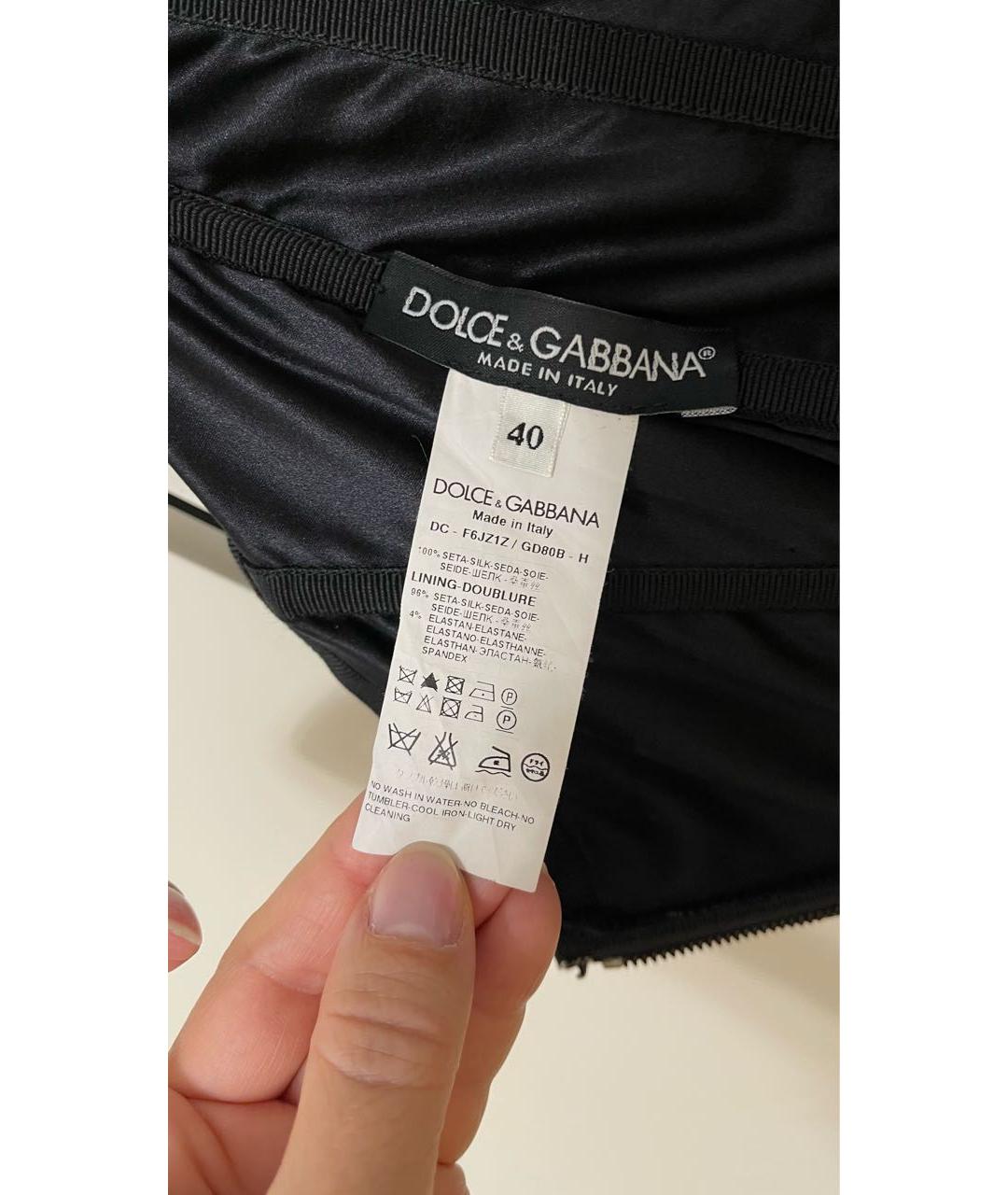 DOLCE&GABBANA Черное шелковое вечернее платье, фото 3