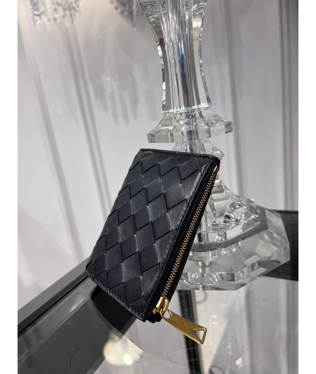 BOTTEGA VENETA Черный кожаный кошелек, фото 3