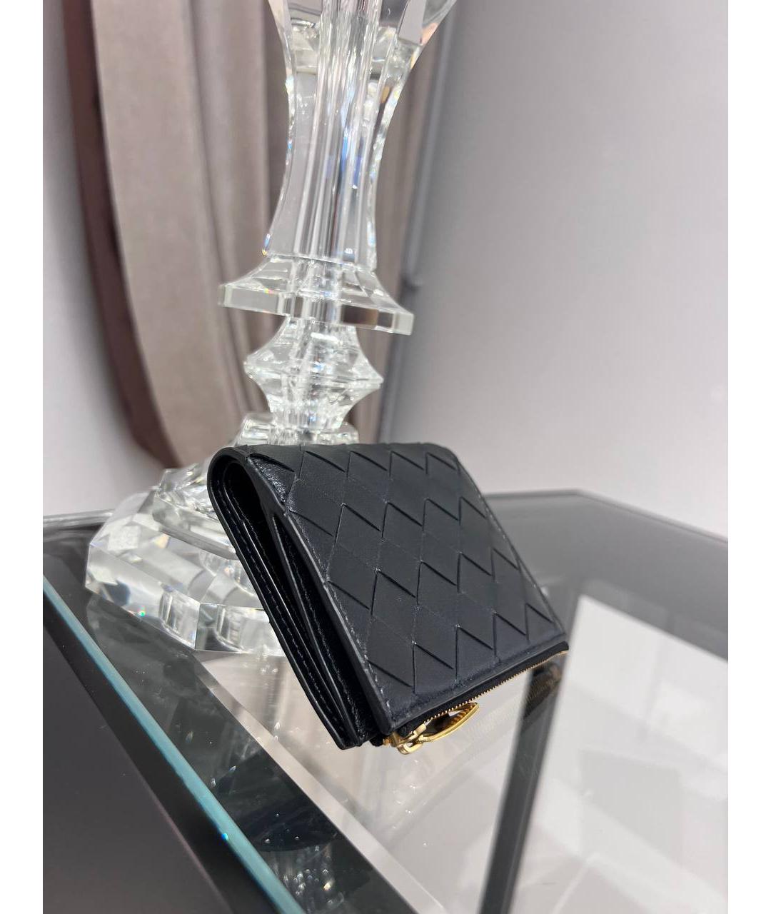 BOTTEGA VENETA Черный кожаный кошелек, фото 4