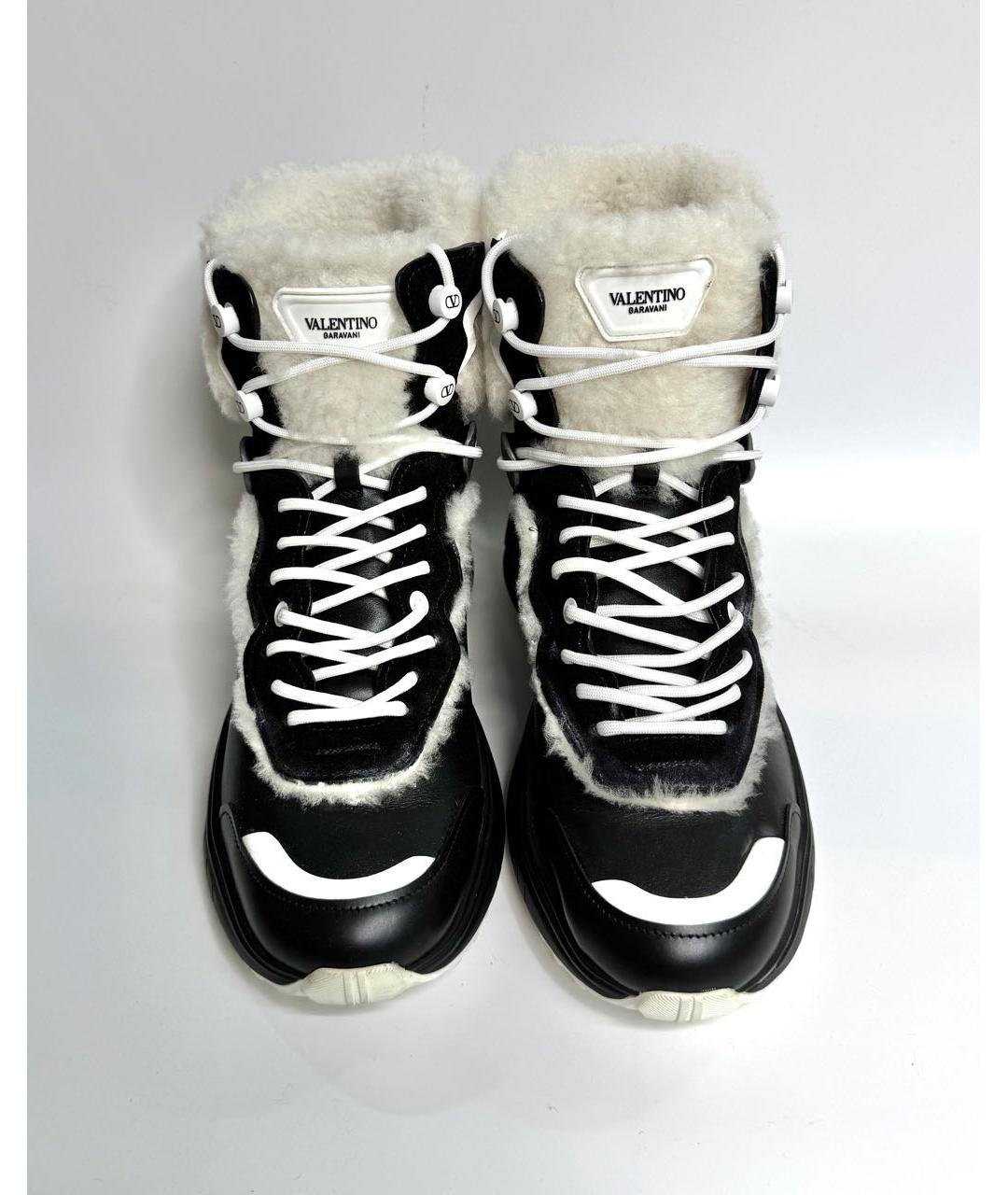 VALENTINO Черные кожаные кроссовки, фото 2