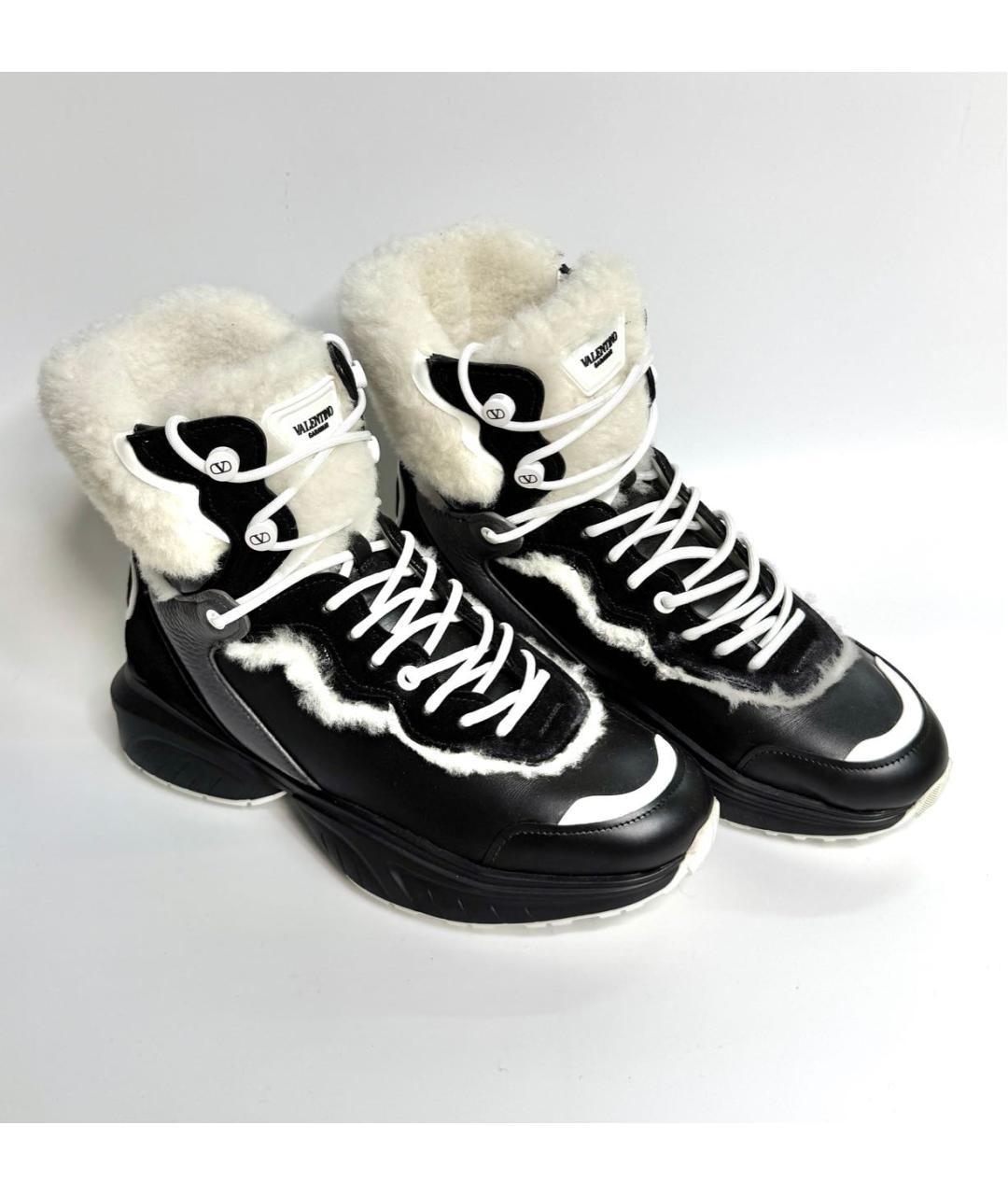 VALENTINO Черные кожаные кроссовки, фото 3