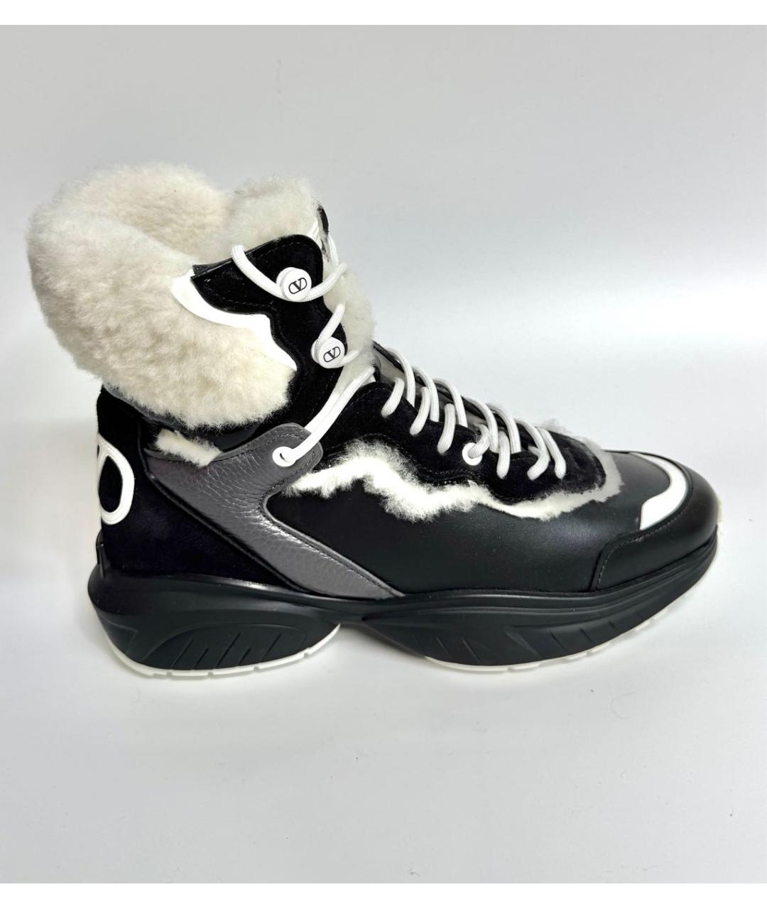 VALENTINO Черные кожаные кроссовки, фото 5