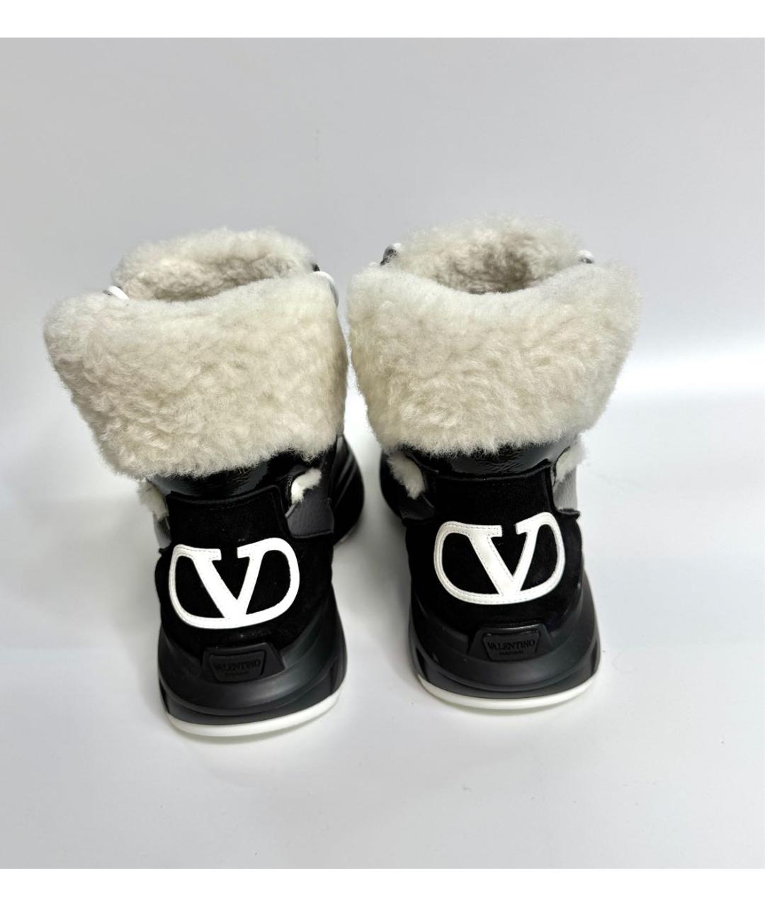 VALENTINO Черные кожаные кроссовки, фото 4