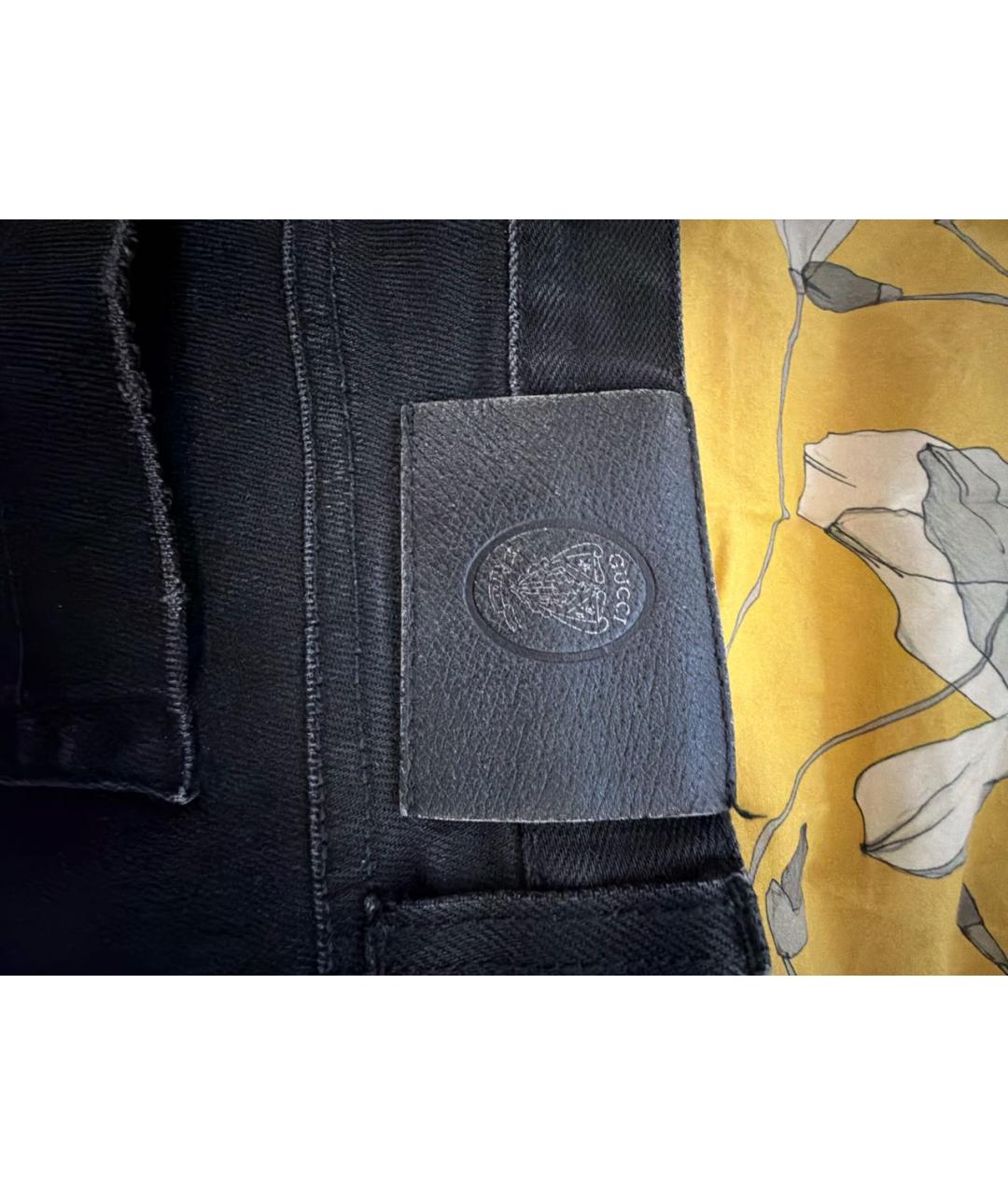 GUCCI Черные хлопковые прямые джинсы, фото 5