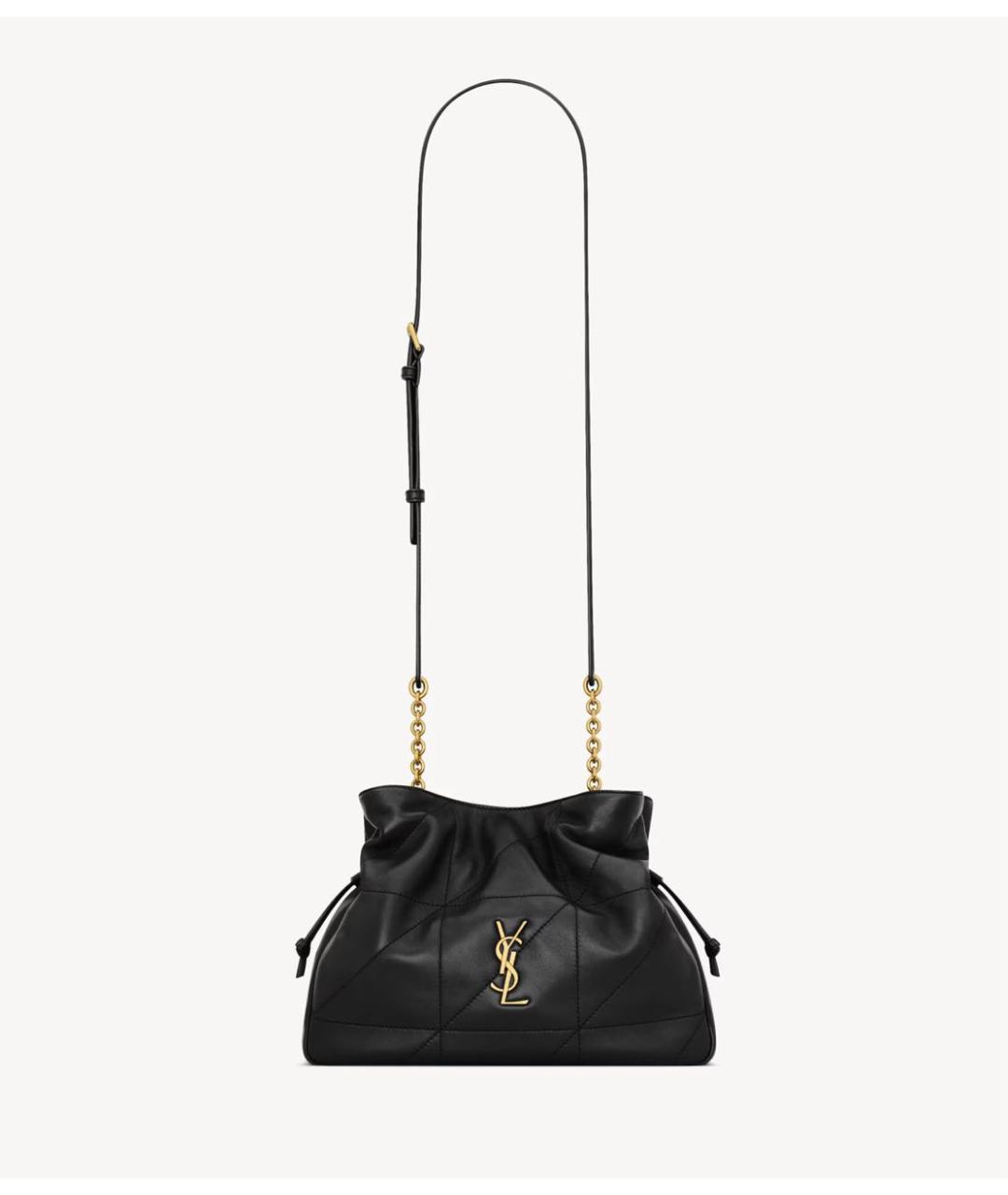 SAINT LAURENT Черная кожаная сумка через плечо, фото 5