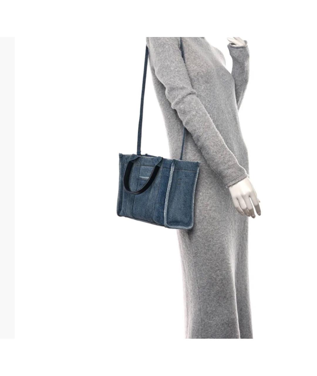 BALENCIAGA Голубая деним сумка с короткими ручками, фото 4