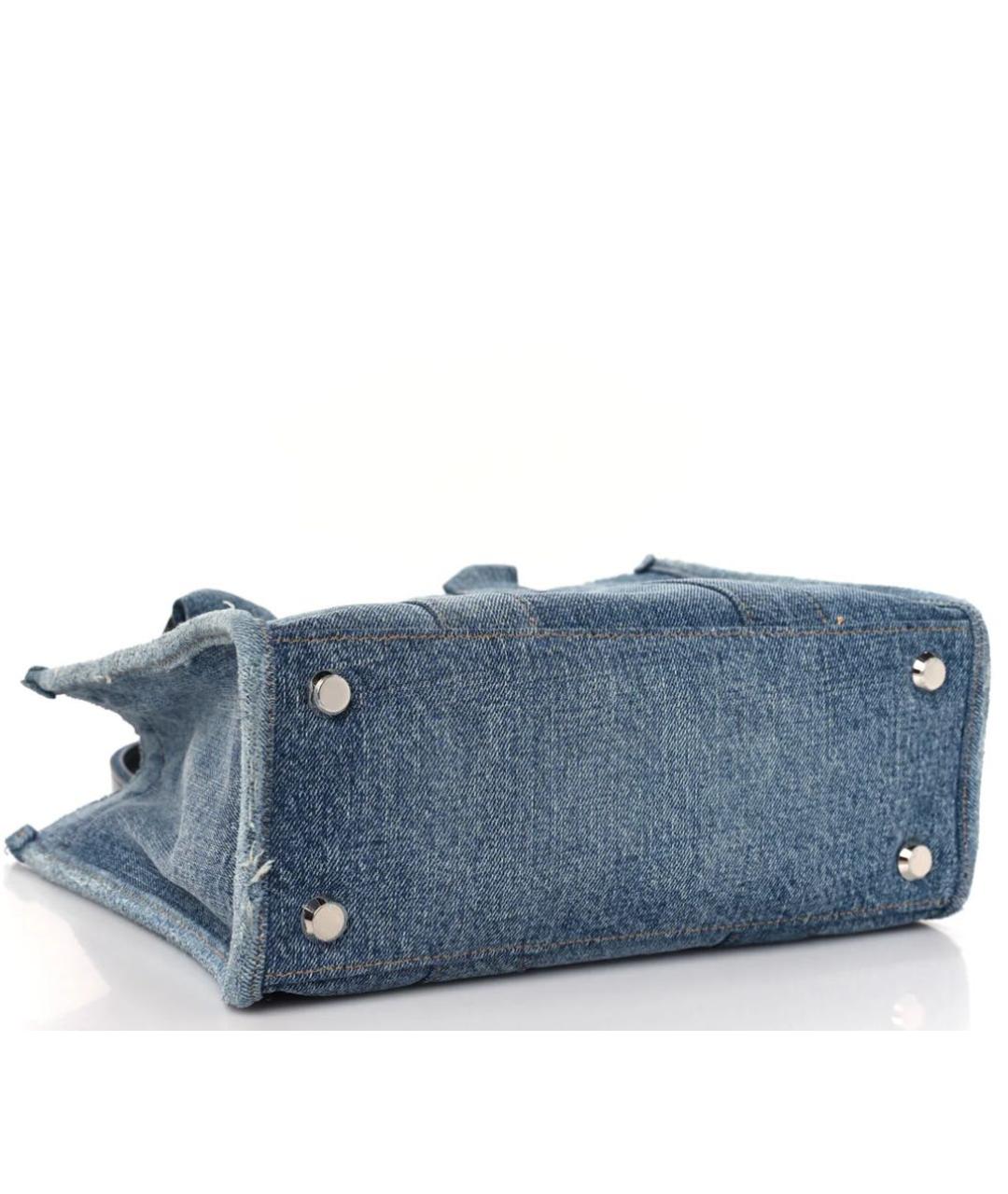 BALENCIAGA Голубая деним сумка с короткими ручками, фото 6