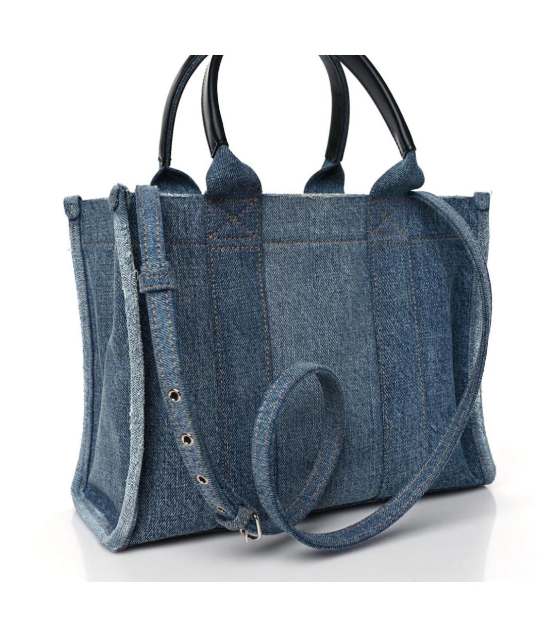 BALENCIAGA Голубая деним сумка с короткими ручками, фото 5
