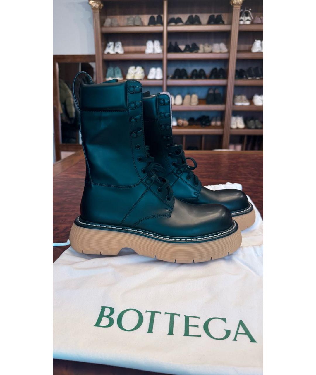 BOTTEGA VENETA Черные кожаные ботинки, фото 6