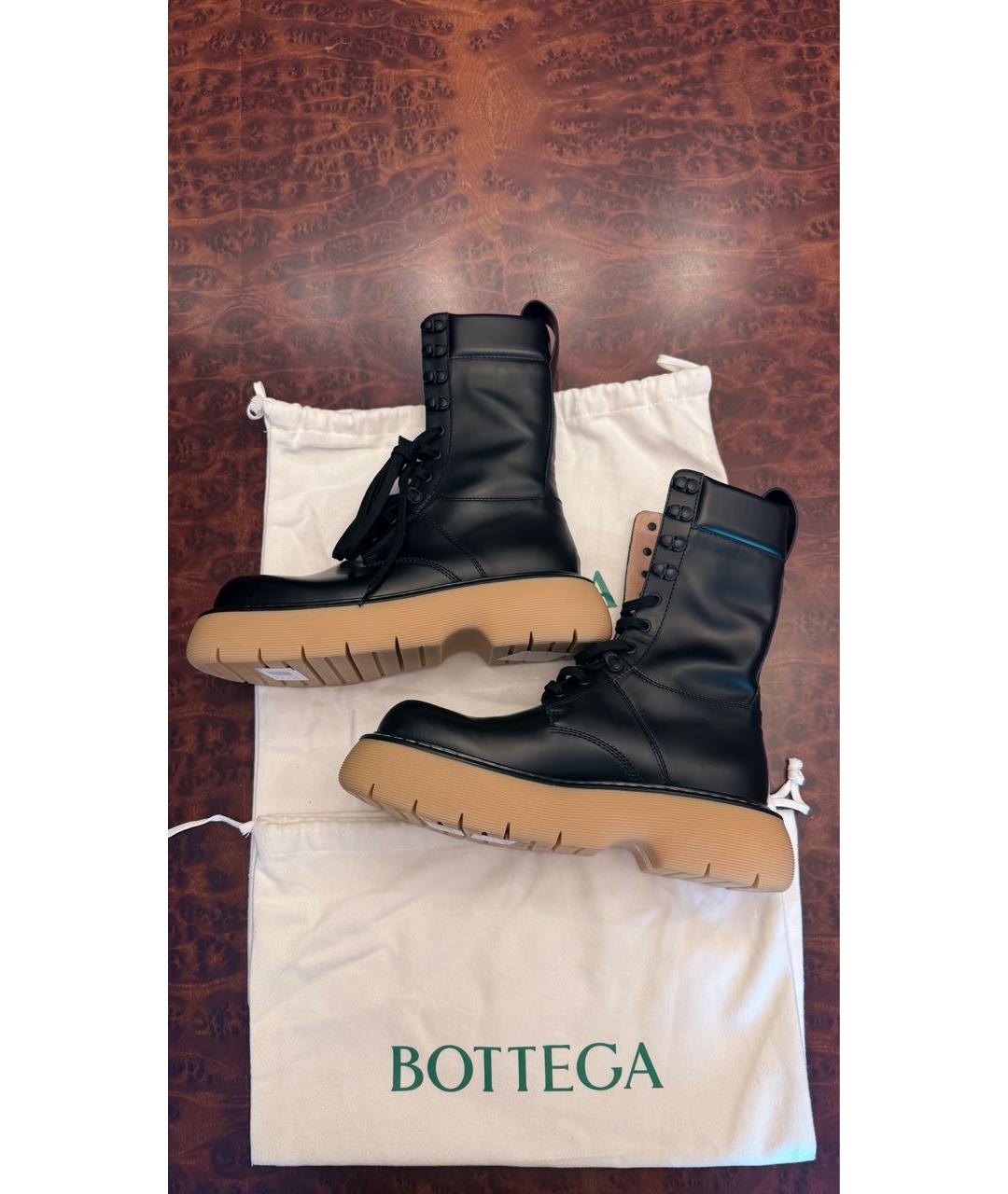 BOTTEGA VENETA Черные кожаные ботинки, фото 2