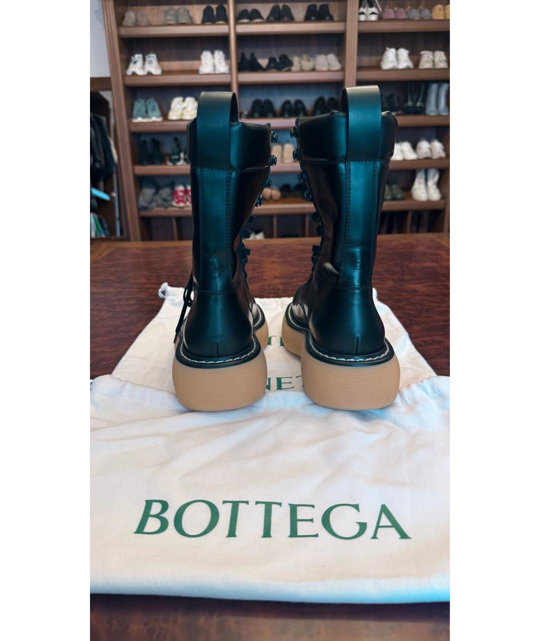 BOTTEGA VENETA Черные кожаные ботинки, фото 3