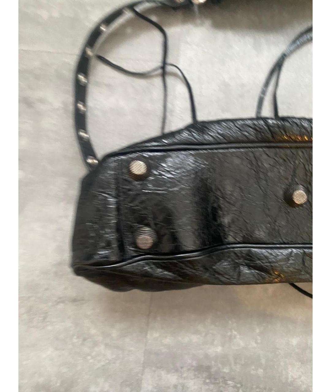 BALENCIAGA Черная кожаная сумка через плечо, фото 5