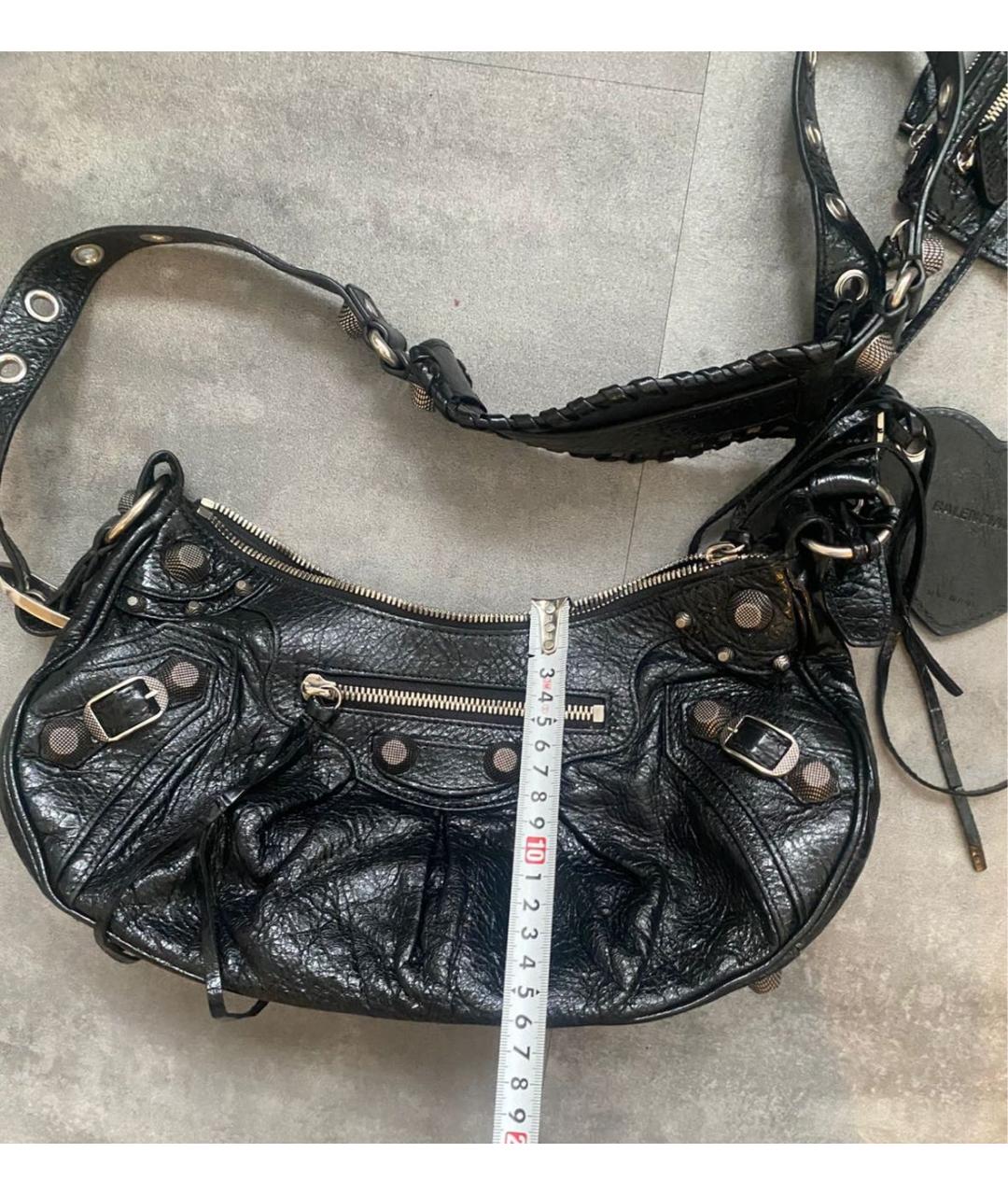 BALENCIAGA Черная кожаная сумка через плечо, фото 2