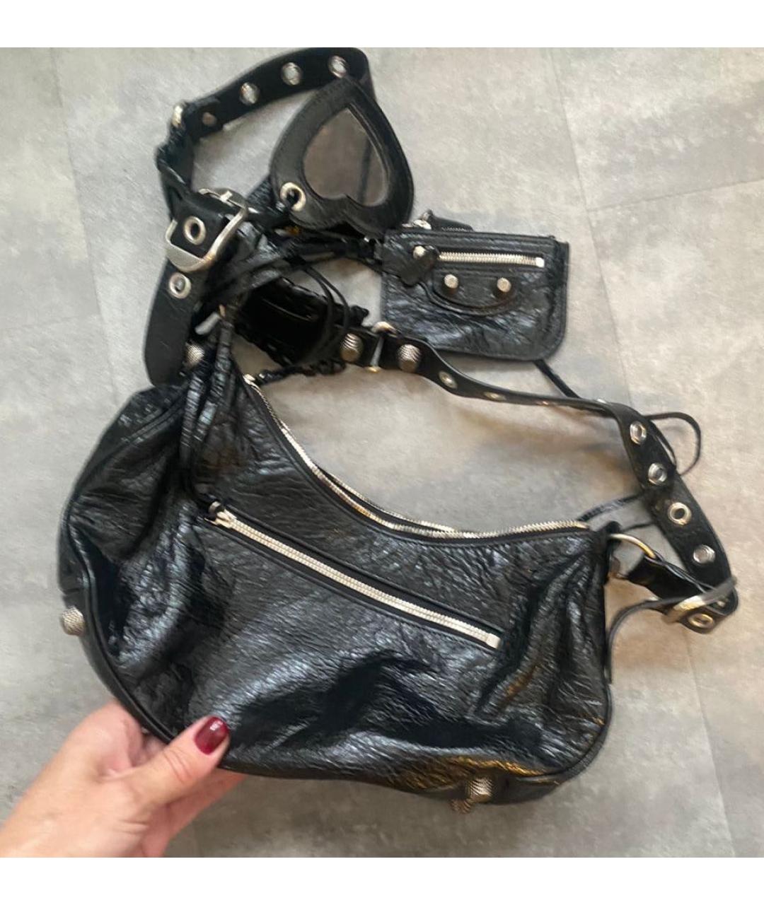 BALENCIAGA Черная кожаная сумка через плечо, фото 3