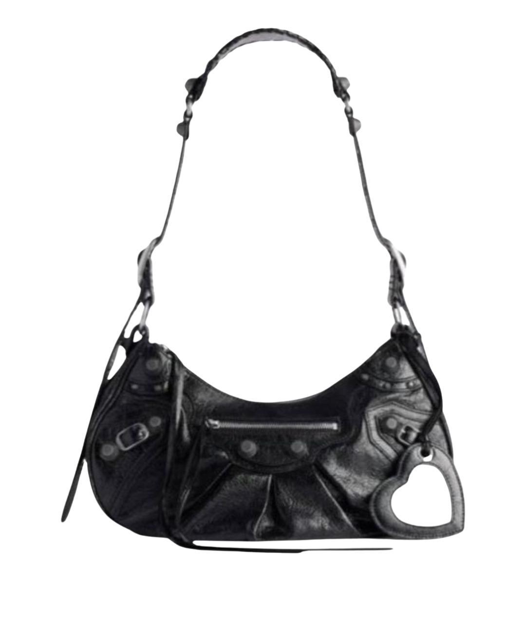 BALENCIAGA Черная кожаная сумка через плечо, фото 1