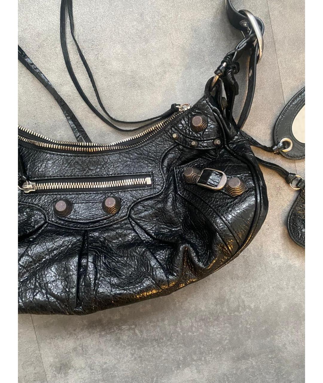 BALENCIAGA Черная кожаная сумка через плечо, фото 4