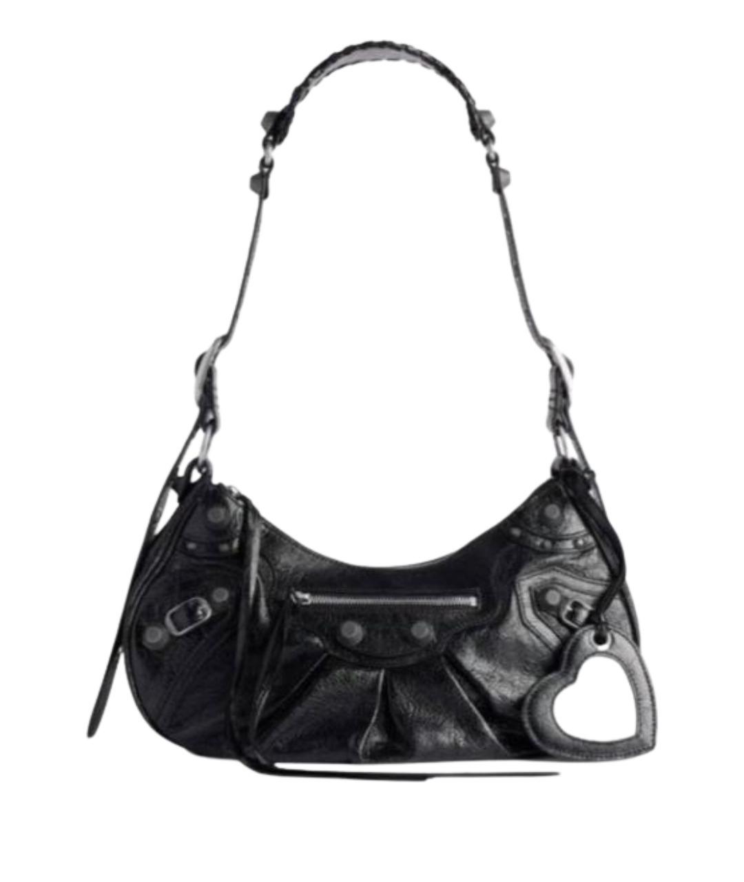 BALENCIAGA Черная кожаная сумка через плечо, фото 9