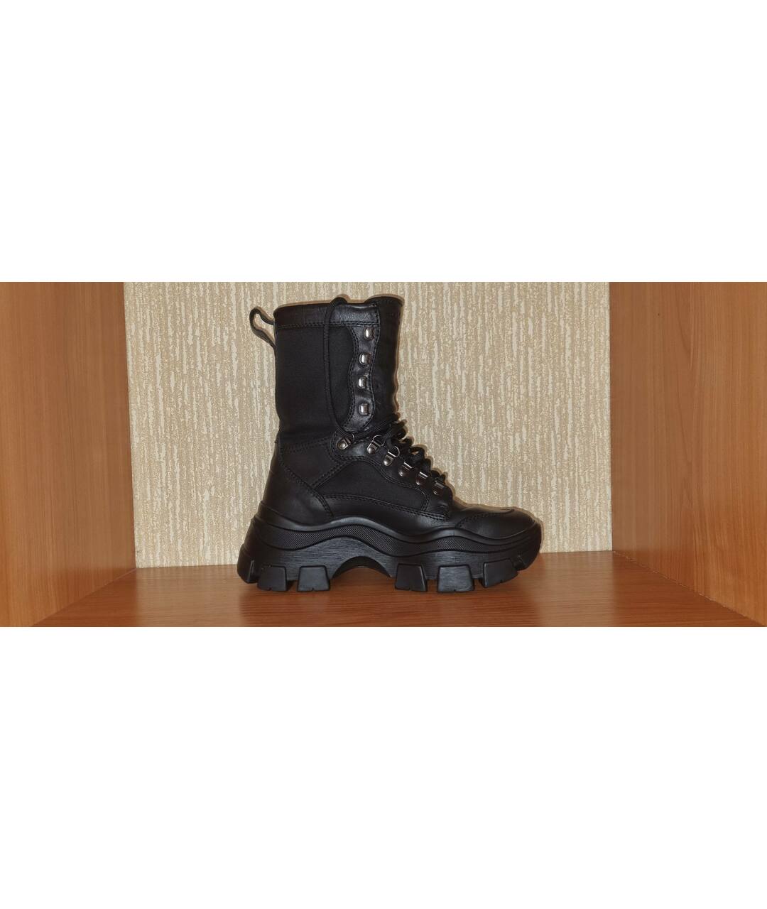 PRADA Черные кожаные высокие ботинки, фото 9