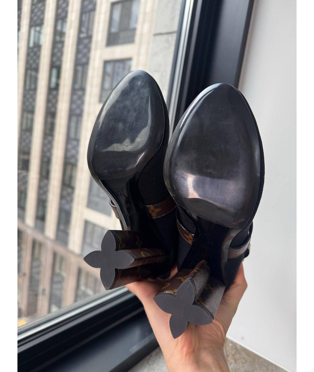 LOUIS VUITTON Черные текстильные ботильоны, фото 5