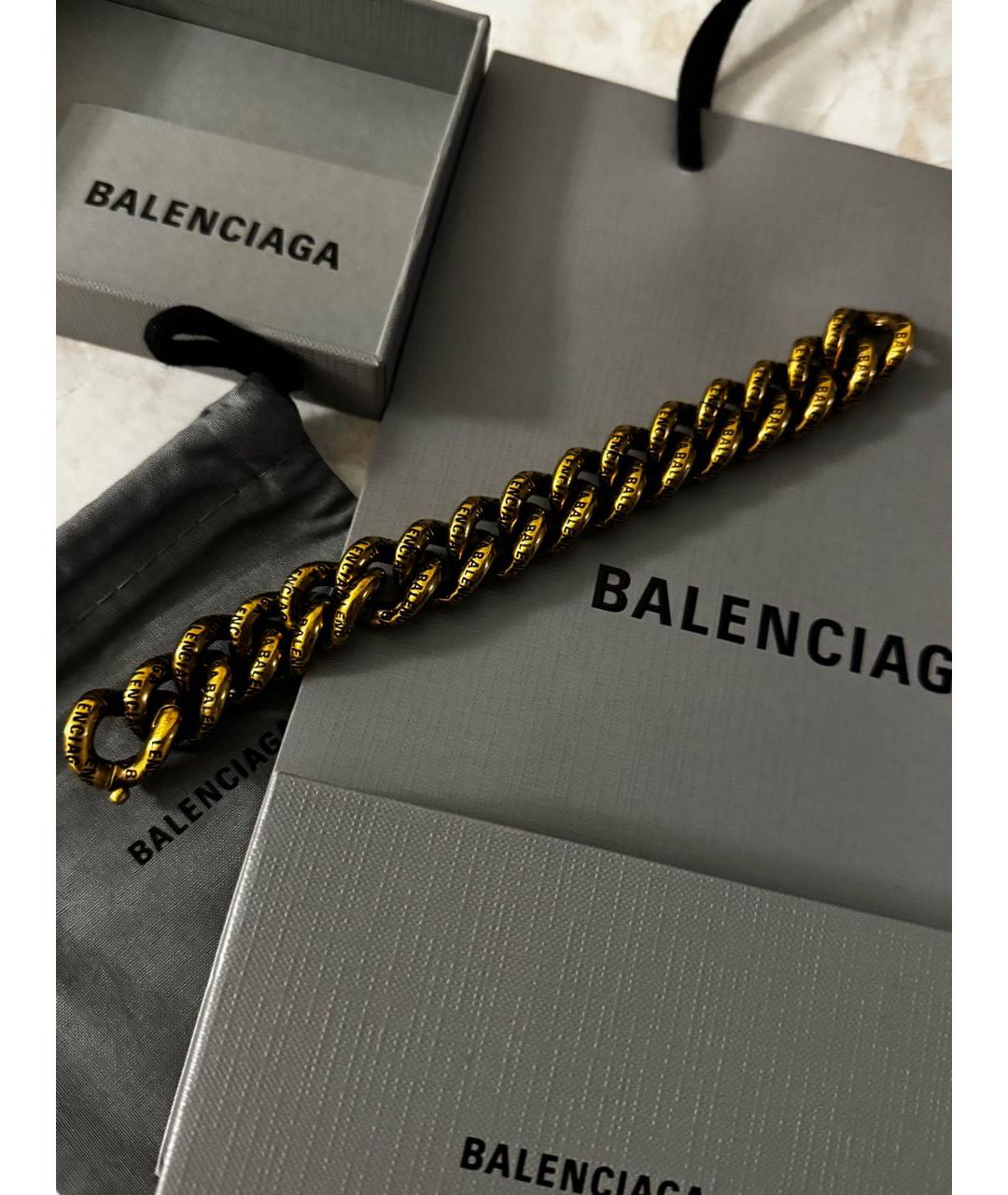 BALENCIAGA Золотой латунный браслет, фото 6