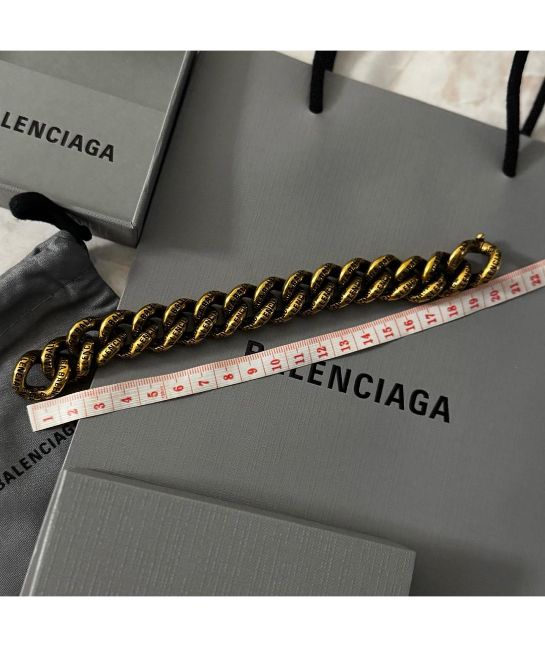 BALENCIAGA Золотой латунный браслет, фото 4