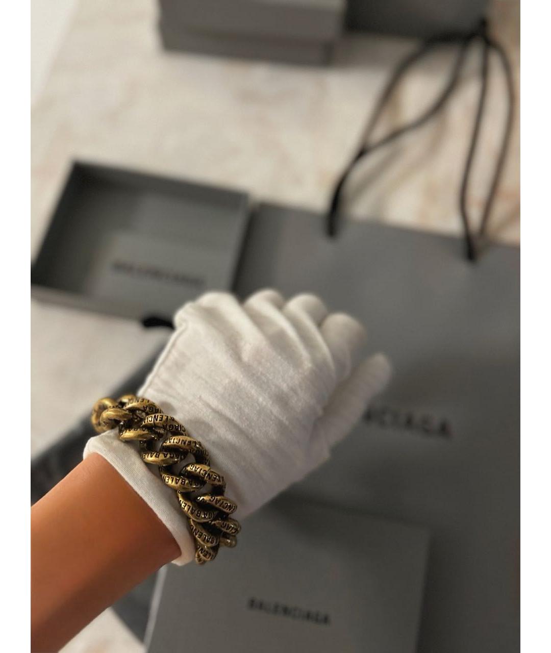 BALENCIAGA Золотой латунный браслет, фото 7