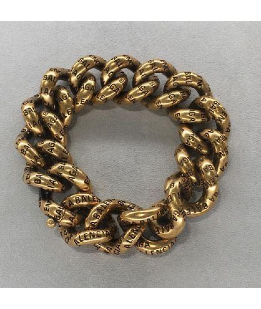 BALENCIAGA Золотой латунный браслет, фото 3