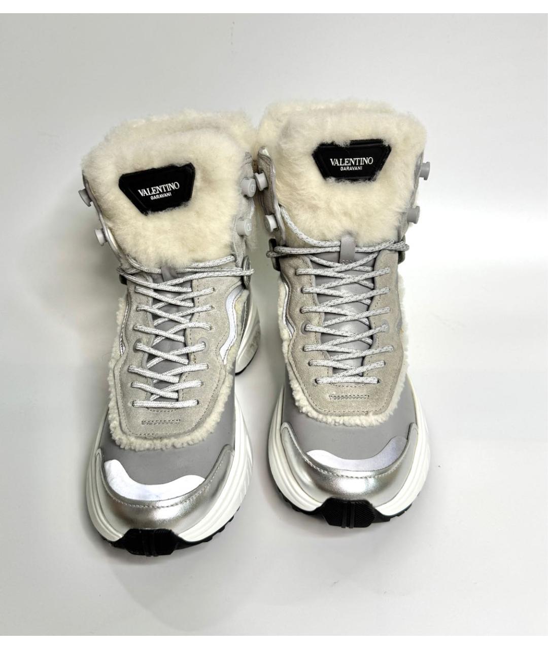 VALENTINO Серые кожаные ботинки, фото 2