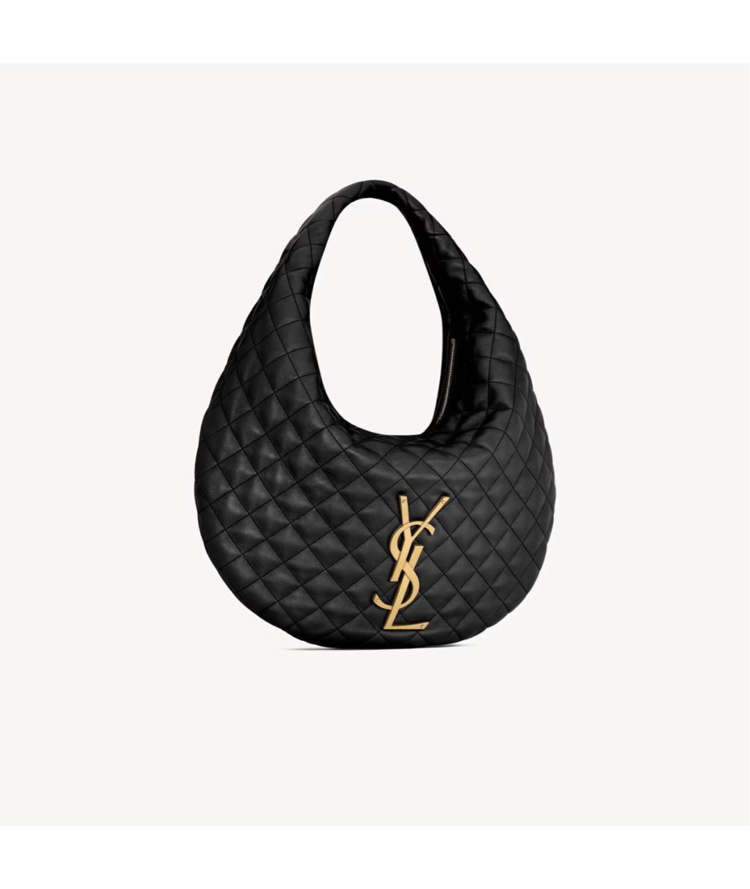 SAINT LAURENT Черная кожаная сумка тоут, фото 3