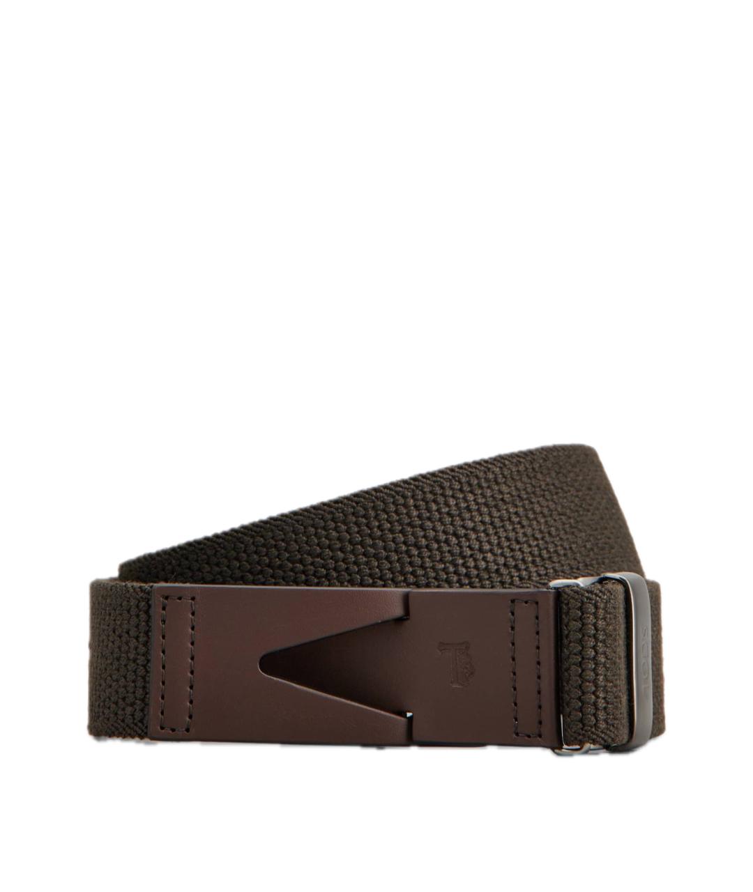 TOD'S Коричневый пелетеный ремень, фото 1
