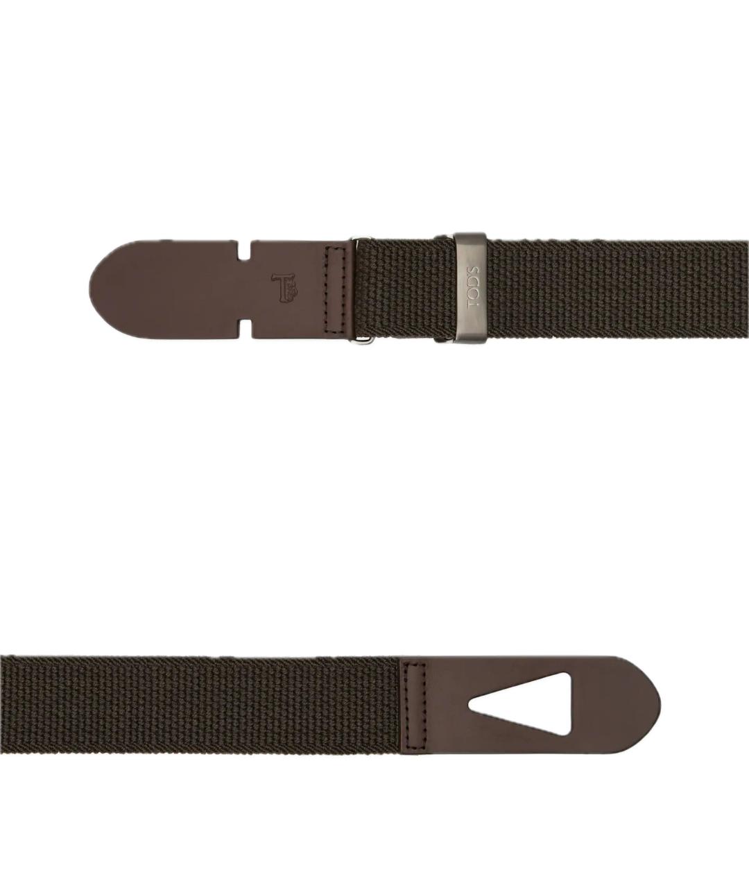 TOD'S Коричневый пелетеный ремень, фото 5