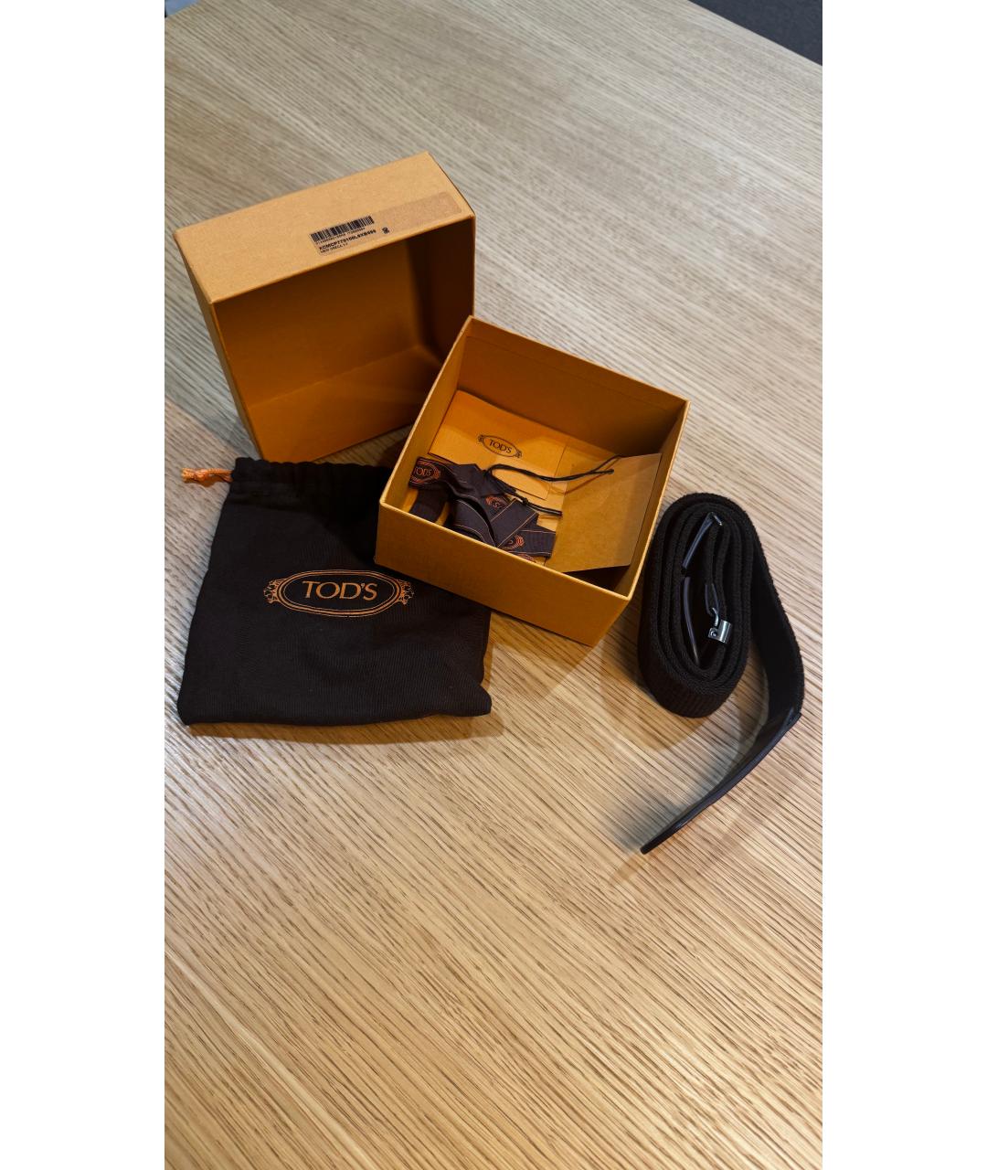 TOD'S Коричневый пелетеный ремень, фото 4
