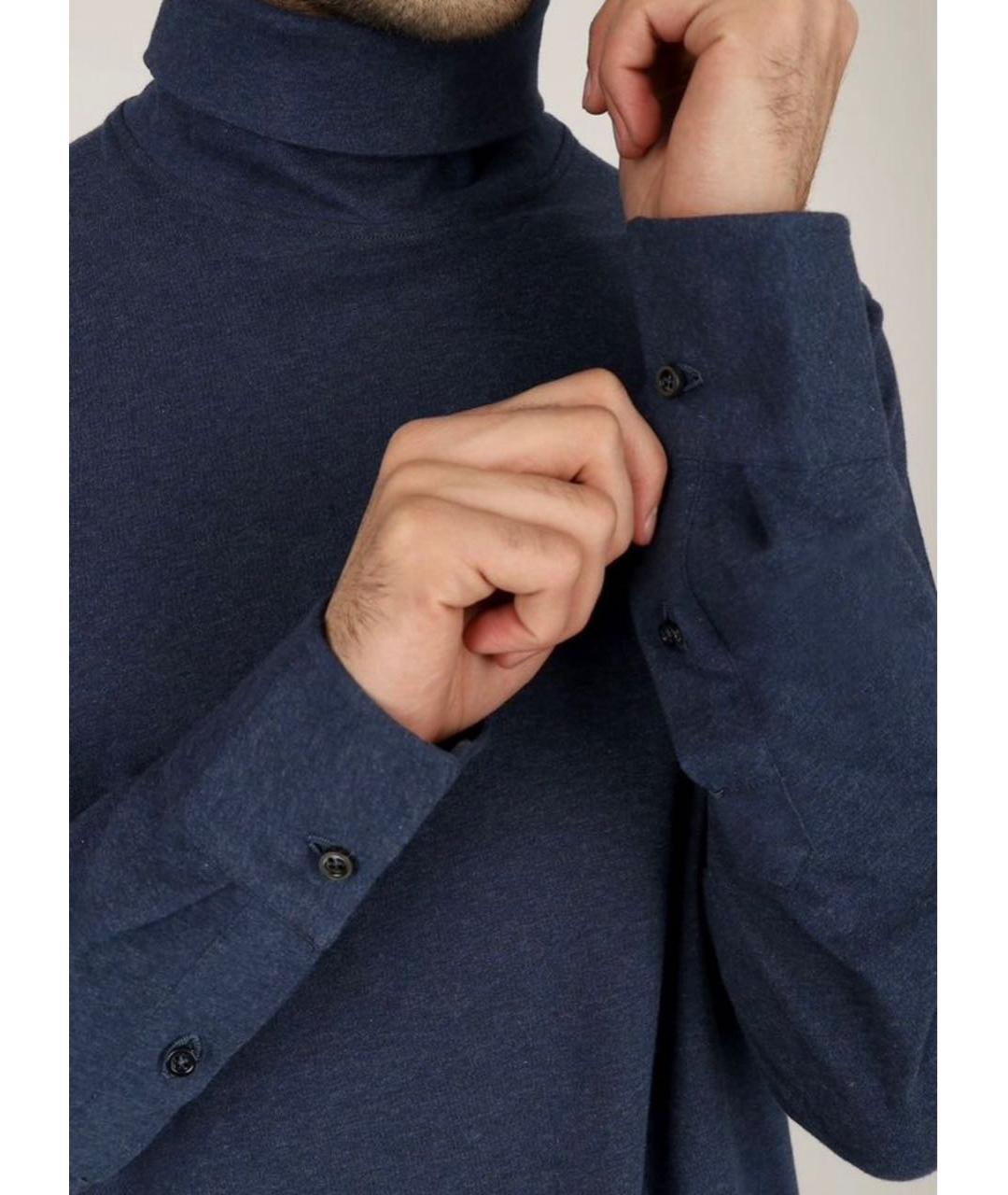 ISAIA Синяя хлопковая водолазка, фото 2