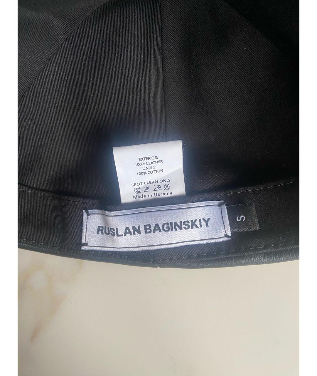 RUSLAN BAGINSKIY Черная кожаная шляпа, фото 2