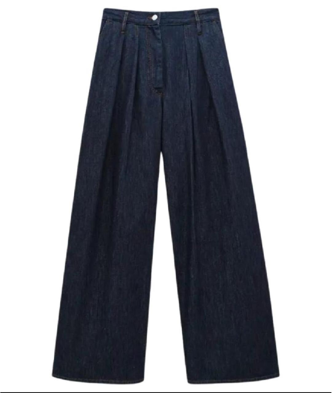 DRIES VAN NOTEN Темно-синие хлопковые джинсы клеш, фото 10